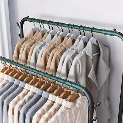 Підлогова вішалка для одягу, 143х96х42 см / Подвійна стійка для одягу / Вішалка з полицею для взуття