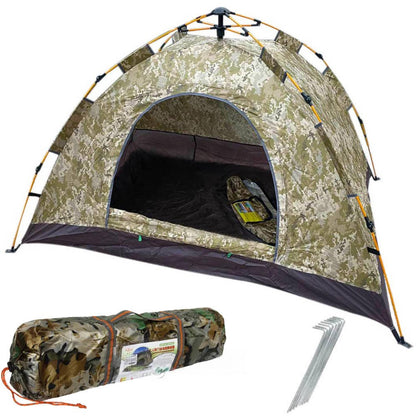 Намет автоматичний 2-х місний, 200х130 см, Піксель / Туристичний намет / Намет для кемпінгу