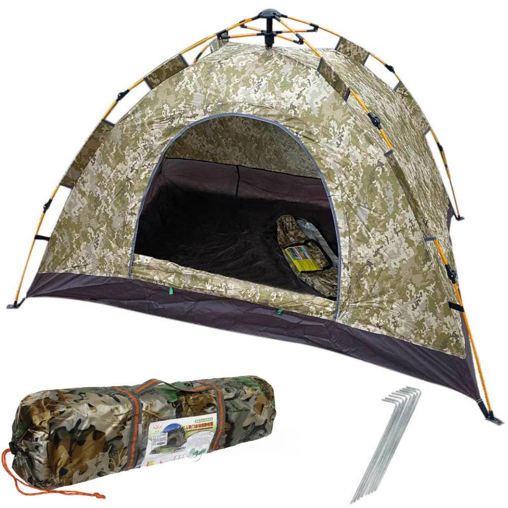 Намет автоматичний 2-х місний, 200х130 см, Піксель / Туристичний намет / Намет для кемпінгу