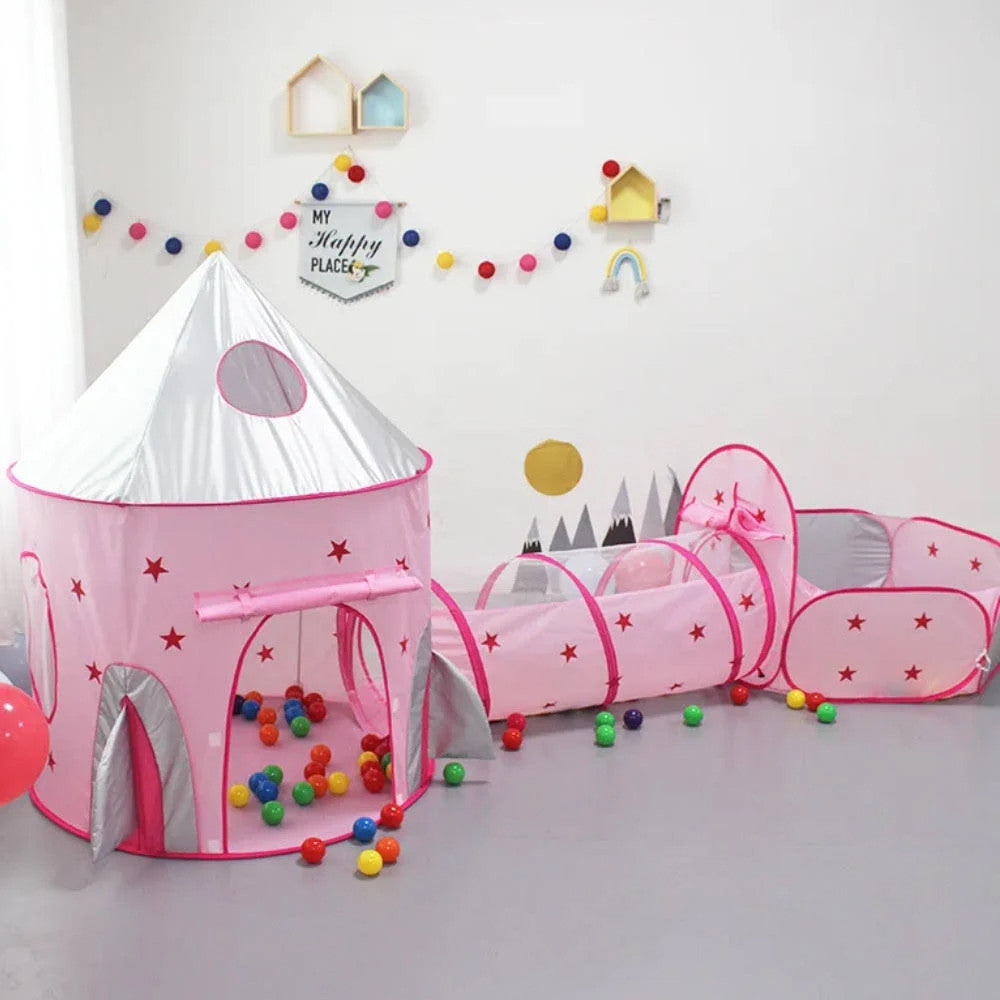Дитячий будиночок намет з тунелем та басейном для кульок / Намет дитячий / Ігровий намет для дітей