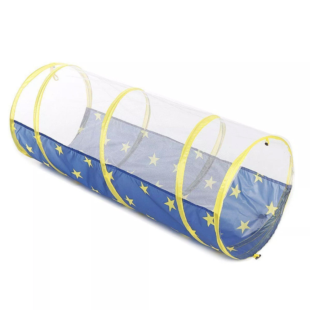 Дитячий будиночок намет з тунелем та басейном для кульок, Синій / Намет дитячий / Ігровий намет для дітей