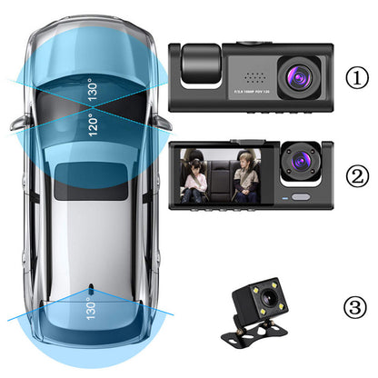 Відеореєстратор з трьома камерами 1080P / Реєстратор в машину / Автореєстратор / Відеореєстратор для авто