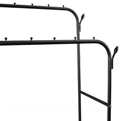 Подвійна вішалка для одягу на 2 полиці 150х110х57 см, YP-610 / Підлогова стійка для одягу та взуття