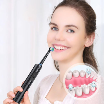 Електрична зубна щітка + 4 насадки, 3 режими, з USB / Акумуляторна щітка для зубів / Електрощітка для зубів