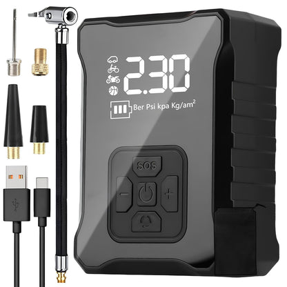 Портативний компресор з акумулятором 6000mAh, 150PSI, 120W / Автомобільний насос / Автокомпресор