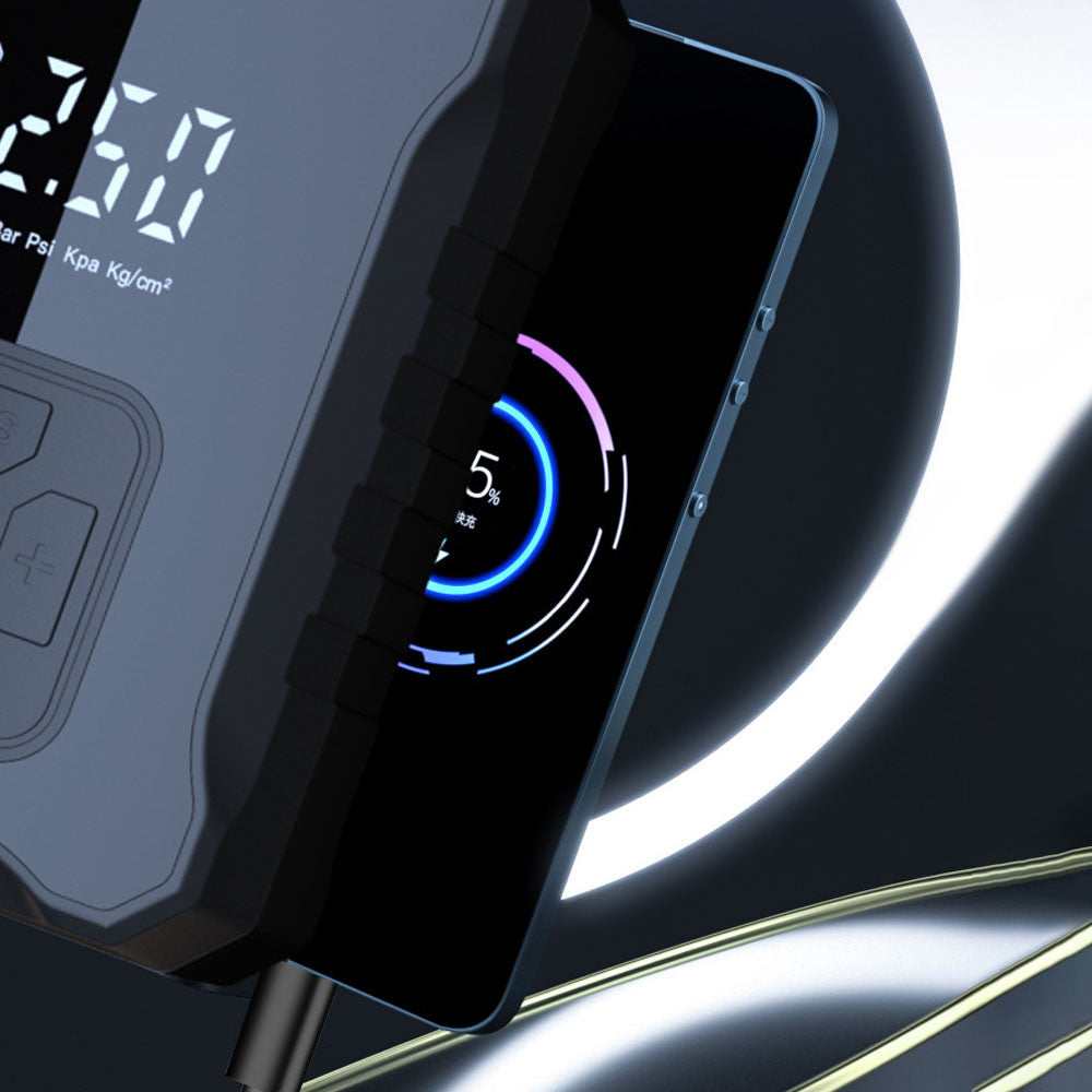 Портативний компресор з акумулятором 6000mAh, 150PSI, 120W / Автомобільний насос / Автокомпресор