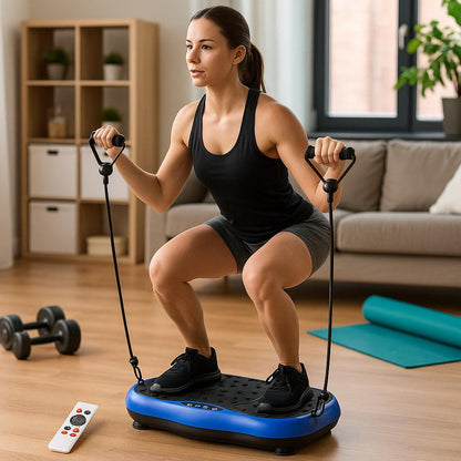 Платформа вібраційна для тренувань до 120кг + пульт, Синя / Віброплатформа для схуднення / Фітнес-платформа