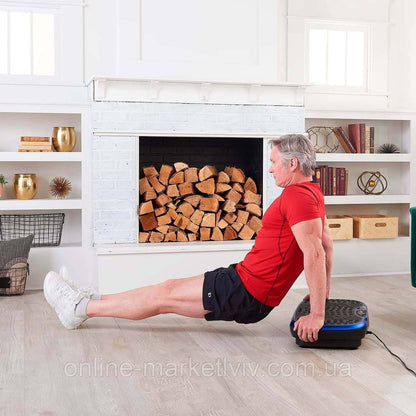 Платформа вібраційна для тренувань до 120кг + пульт, Синя / Віброплатформа для схуднення / Фітнес-платформа