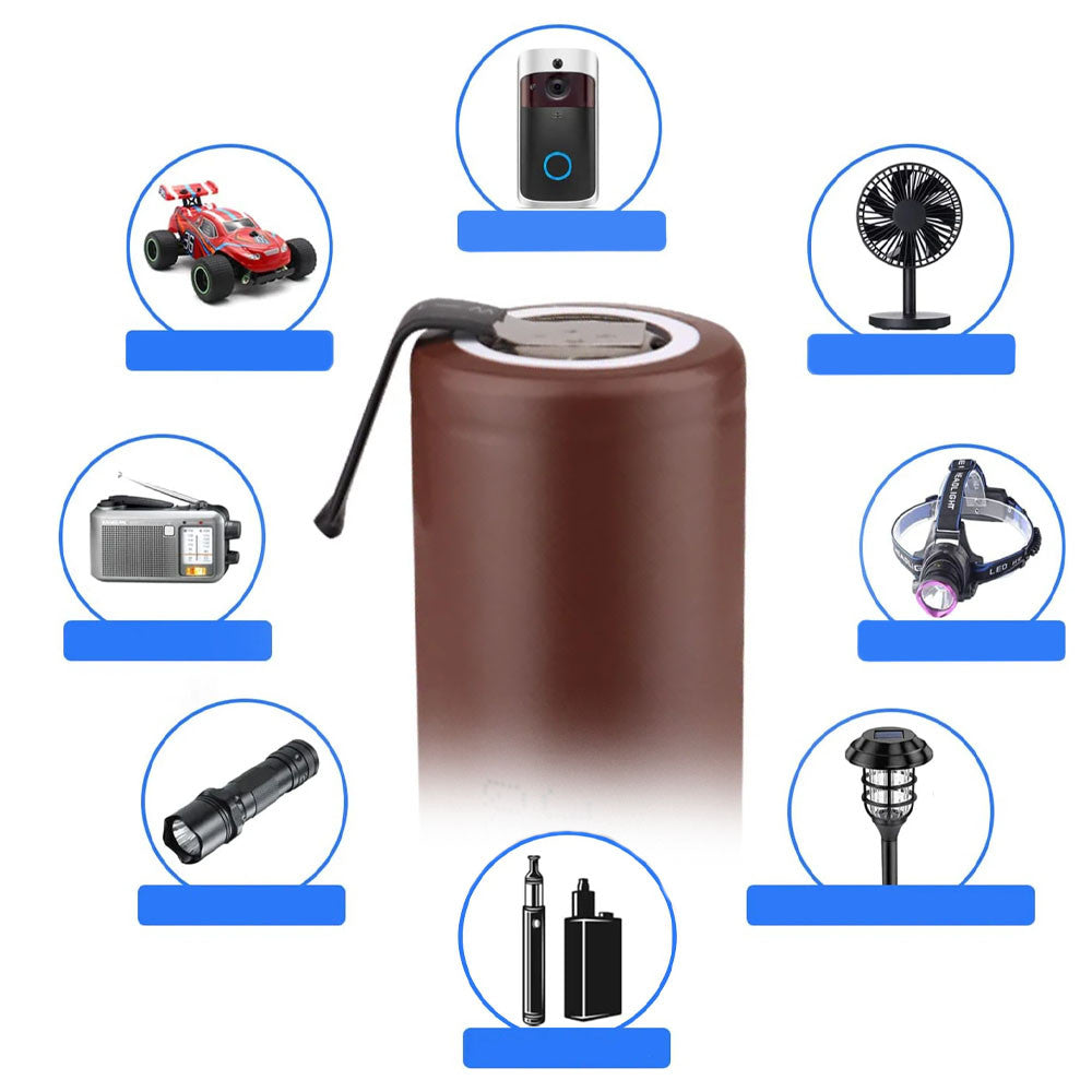 Акумулятор 18650 з контактами під паяння, 3000 мАг, 20А / Високострумовий акумулятор для паяння