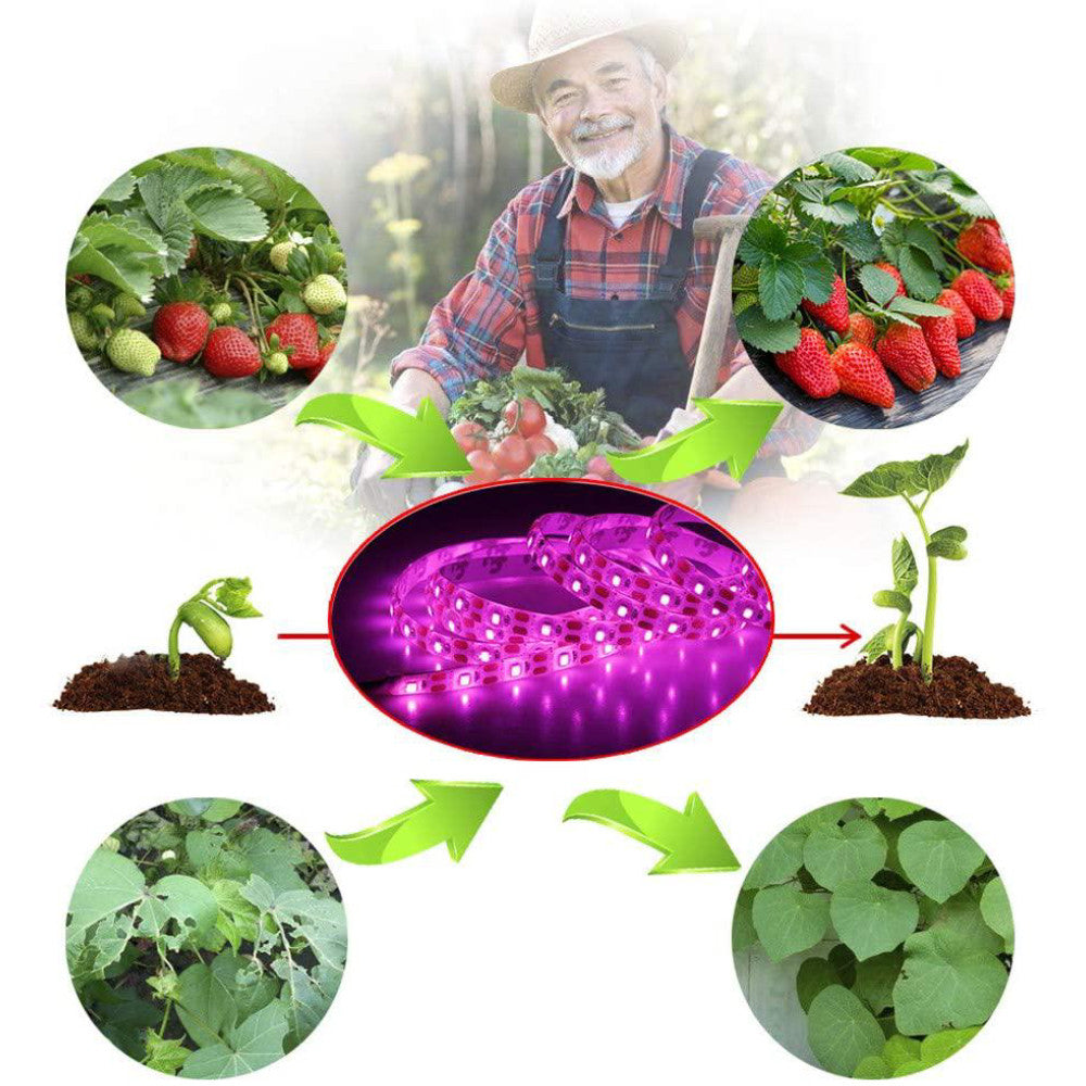 5м Світлодіодна фітолента для рослин від USB / LED стрічка для розсади / Фітострічка для вирощування рослин