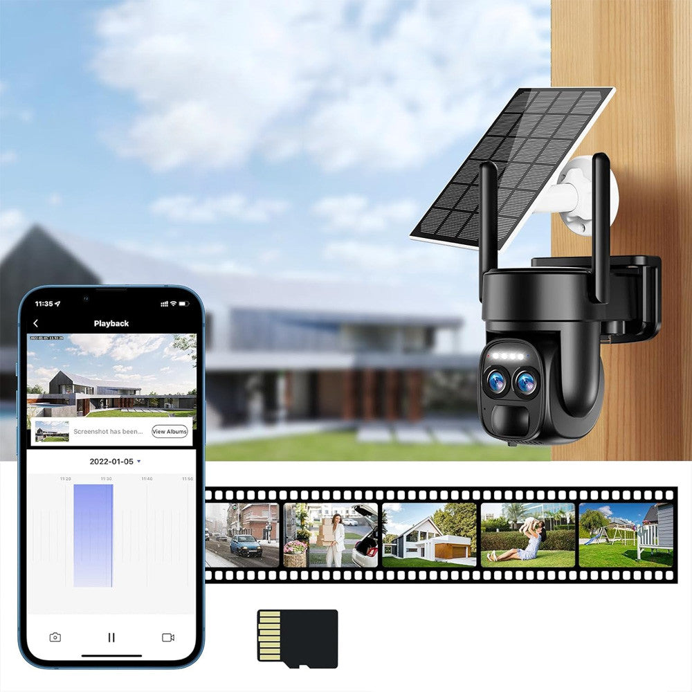 Камера відеоспостереження 4G із сонячною панеллю SZSINOCAM QG6 / Вулична камера з датчиком руху 1080P