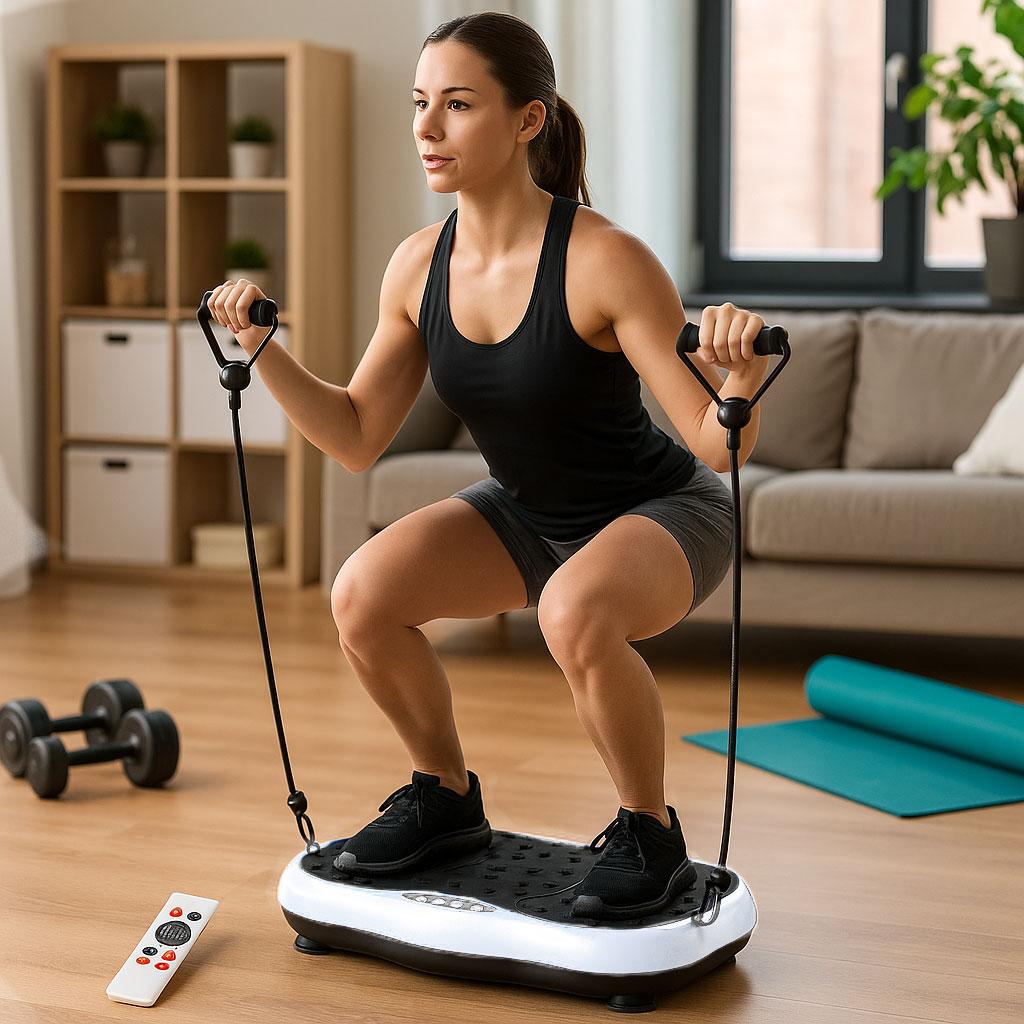 Платформа вібраційна для тренувань до 120кг + пульт, Біла / Віброплатформа для схуднення / Фітнес-платформа