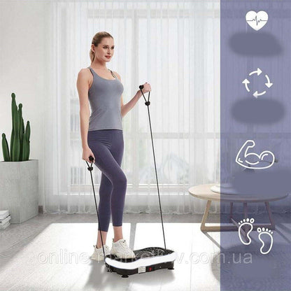 Платформа вібраційна для тренувань до 120кг + пульт, Біла / Віброплатформа для схуднення / Фітнес-платформа