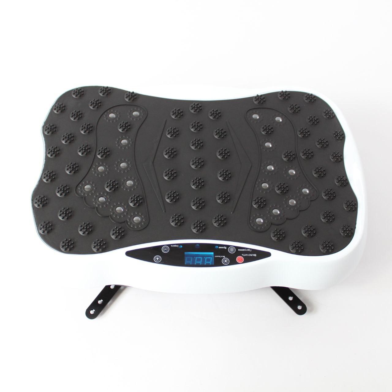 Платформа вібраційна для тренувань до 120кг + пульт, Біла / Віброплатформа для схуднення / Фітнес-платформа