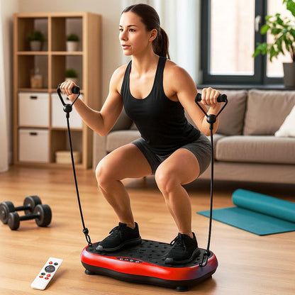 Віброплатформа для тренувань до 120 кг + пульт, Червона / Фітнес-вібратор