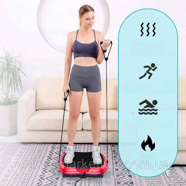 Віброплатформа для тренувань до 120 кг + пульт, Червона / Фітнес-вібратор