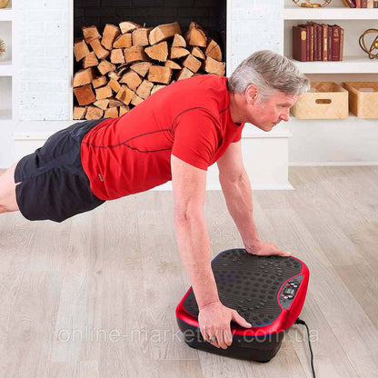 Віброплатформа для тренувань до 120 кг + пульт, Червона / Фітнес-вібратор