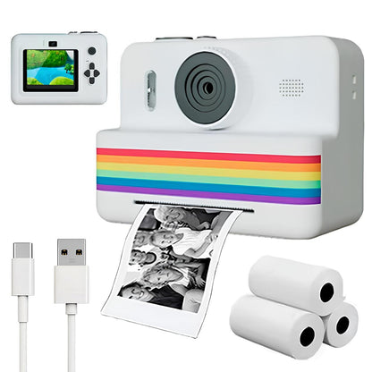 Дитячий фотоапарат з термодруком + 3 рулони паперу, USB, RAINBOW P7 / Дитяча фотокамера миттєвого друку