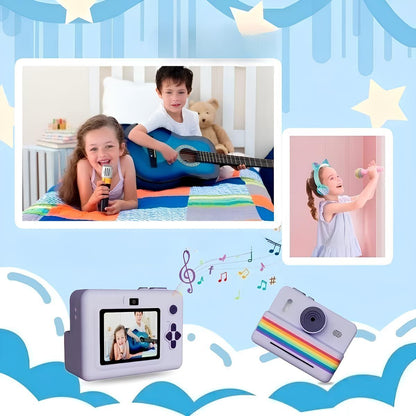 Дитячий фотоапарат з термодруком + 3 рулони паперу, USB, RAINBOW P7 / Дитяча фотокамера миттєвого друку