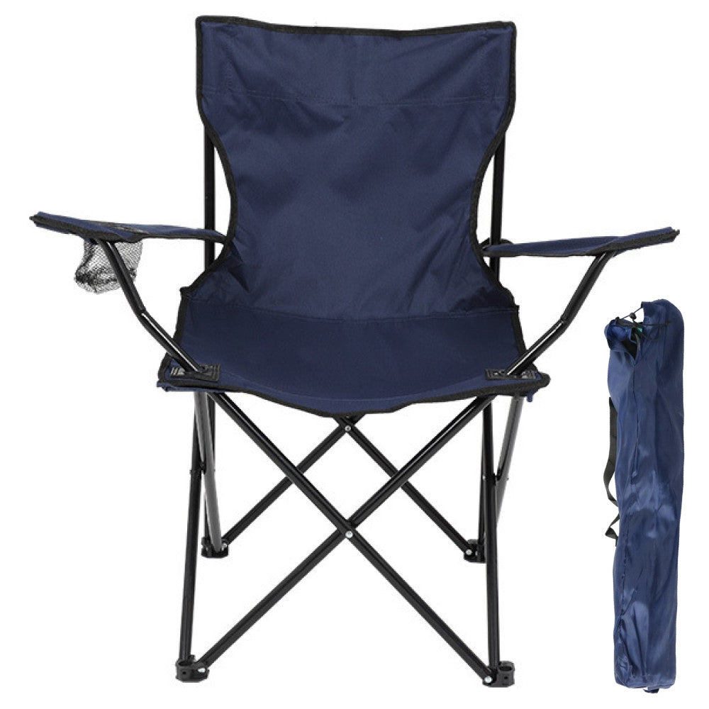Стілець туристичний розкладний до 100 кг, Темно синій / Складаний стілець, крісло для походів в чохлі