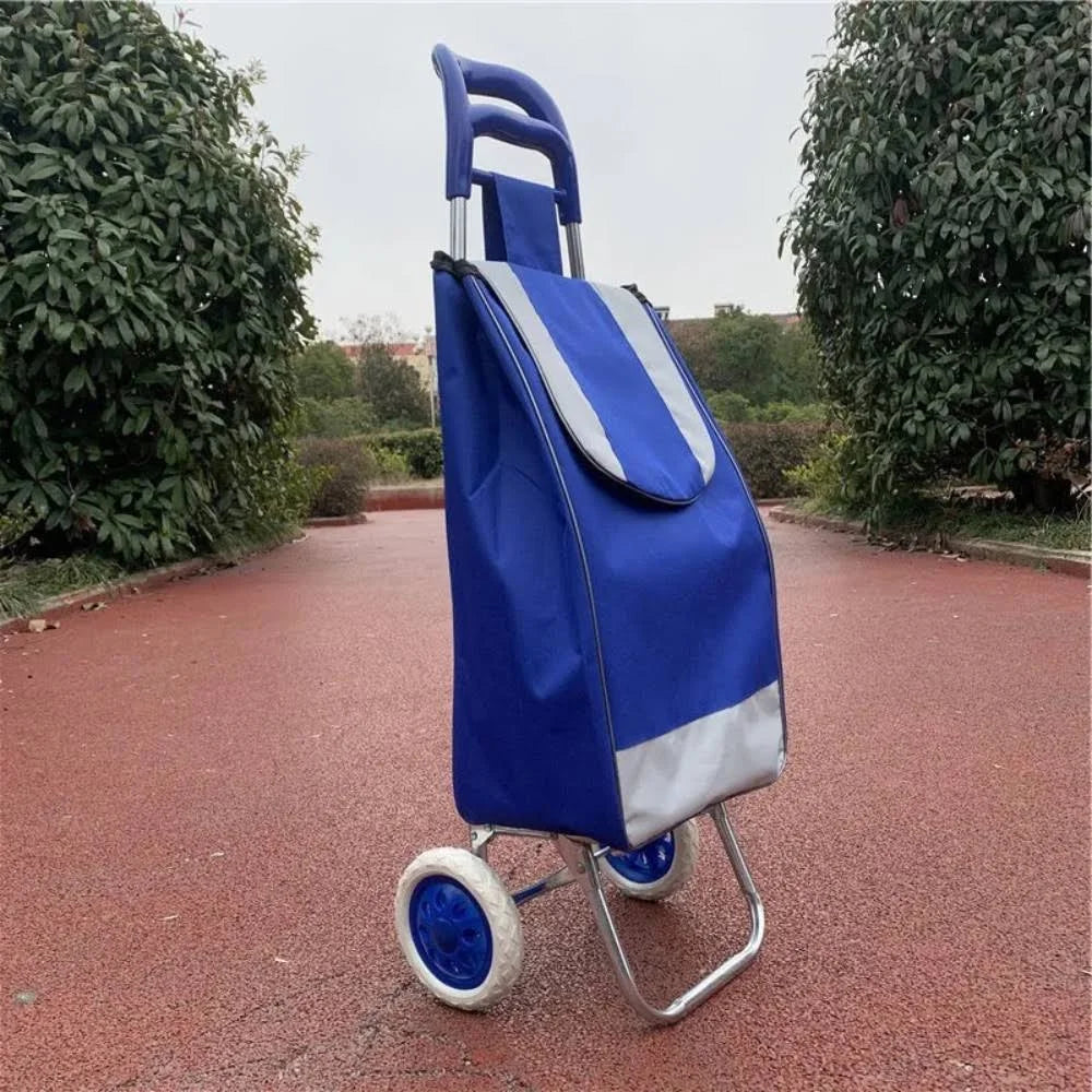 Сумка-візок на колесах до 130кг, 95х35х30см, Темно-синій / Сумка на колесах для покупок / Кравчучка для продуктів