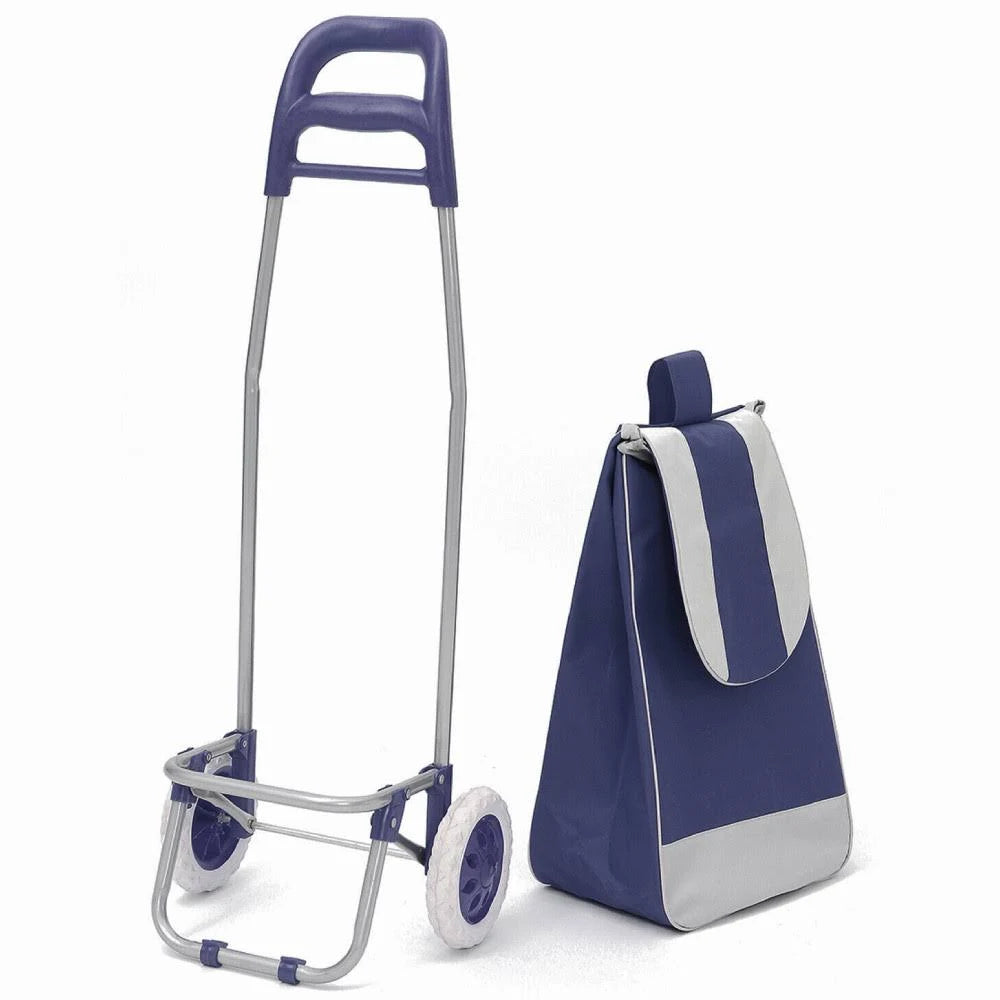 Сумка-візок на колесах до 130кг, 95х35х30см, Темно-синій / Сумка на колесах для покупок / Кравчучка для продуктів