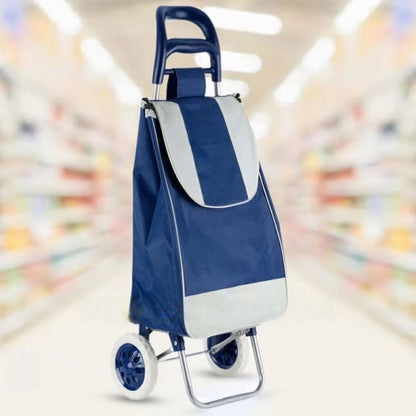 Сумка-візок на колесах до 130кг, 95х35х30см, Темно-синій / Сумка на колесах для покупок / Кравчучка для продуктів
