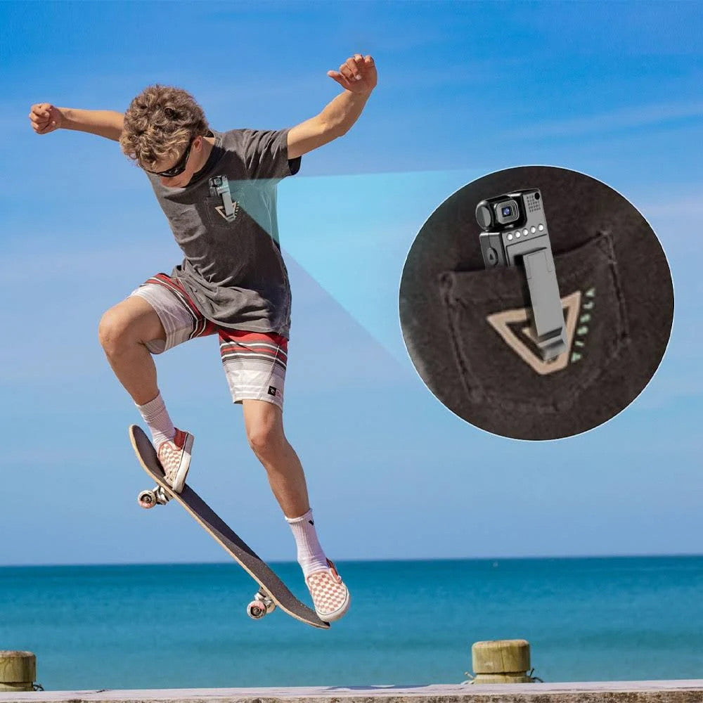 Нагрудна боді камера з поворотом на 180° та дисплеєм 1080p FullHD, L9 / Міні камера / Міні відеокамера