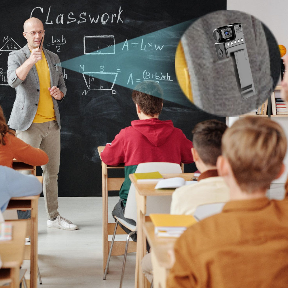 Нагрудна боді камера з поворотом на 180° та дисплеєм 1080p FullHD, L9 / Міні камера / Міні відеокамера