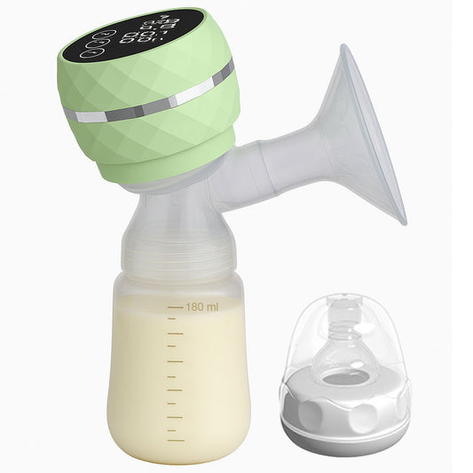 Електричний молоковідсмоктувач з LED-дисплеєм, 180мл, USB, Зелений / Бездротовий зціджувач для грудного молока