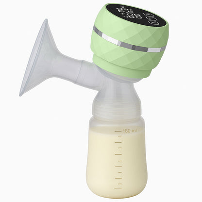 Електричний молоковідсмоктувач з LED-дисплеєм, 180мл, USB, Зелений / Бездротовий зціджувач для грудного молока