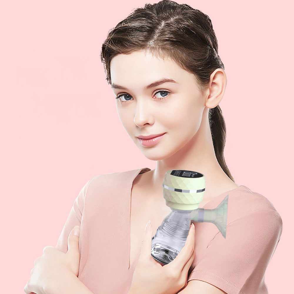 Електричний молоковідсмоктувач з LED-дисплеєм, 180мл, USB, Зелений / Бездротовий зціджувач для грудного молока