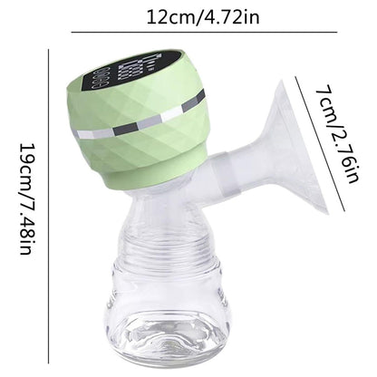 Електричний молоковідсмоктувач з LED-дисплеєм, 180мл, USB, Зелений / Бездротовий зціджувач для грудного молока