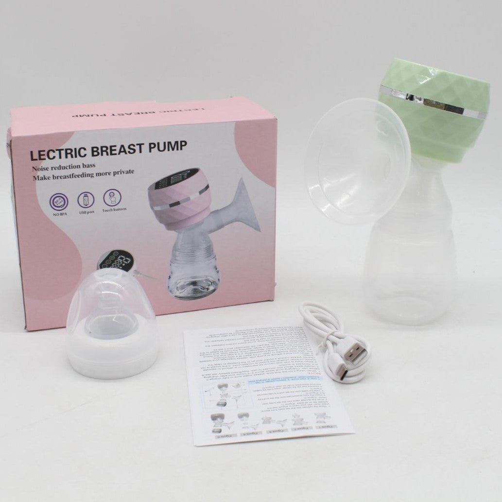 Електричний молоковідсмоктувач з LED-дисплеєм, 180мл, USB, Зелений / Бездротовий зціджувач для грудного молока