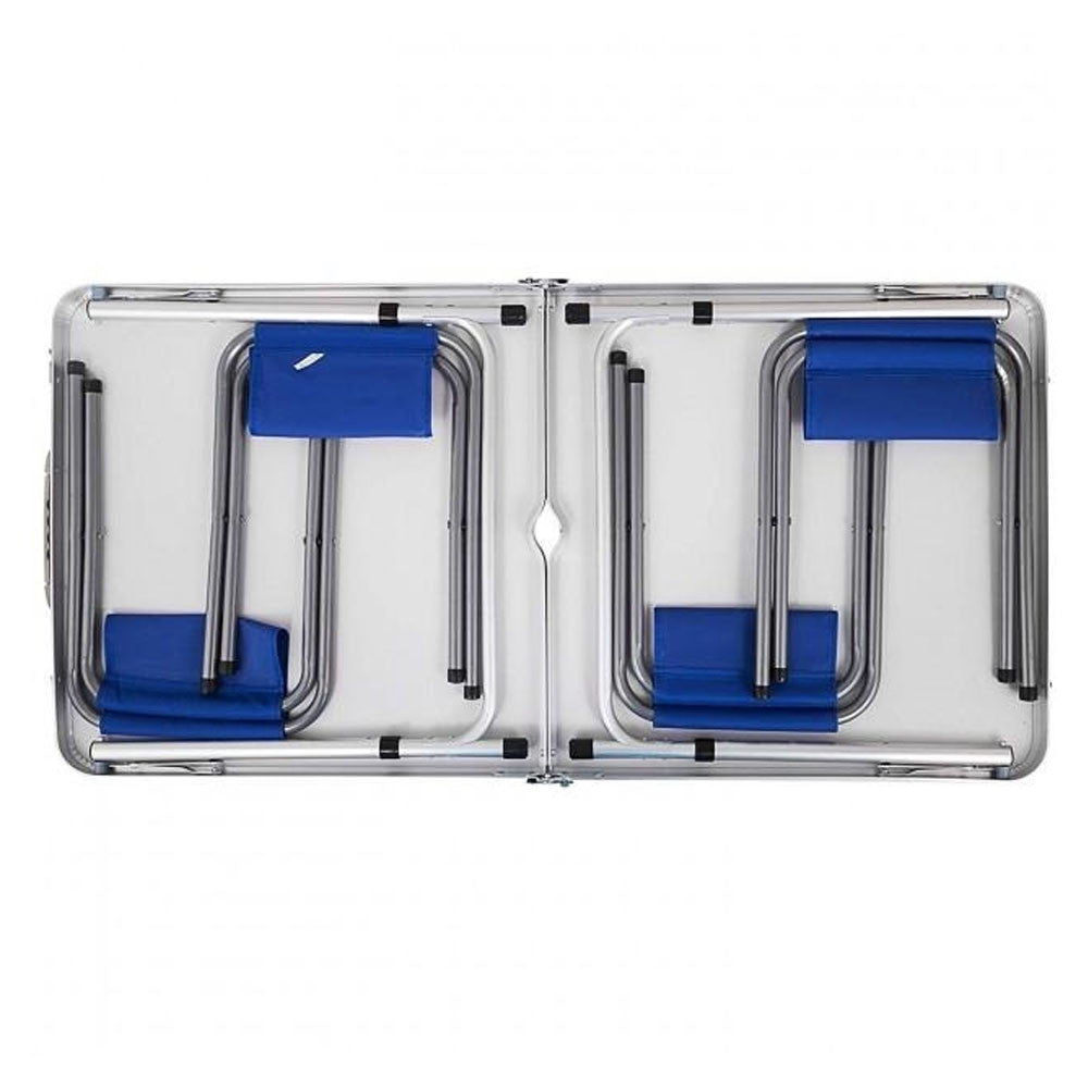 Складний стіл для пікніка 4 стільця, 120х70х60см, Синій / Туристичний стіл розкладний / Стіл для кемпінгу