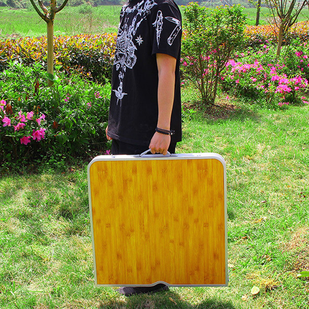 Складний стіл для пікніка 4 стільця, 120х70х60см, Бамбук / Туристичний стіл розкладний / Стіл для кемпінгу