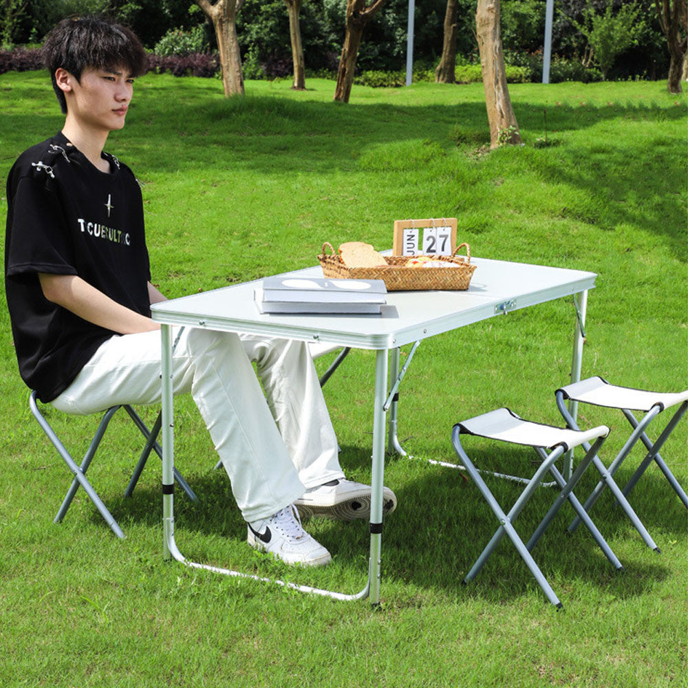 Складний стіл для пікніка 4 стільця, 120х70х60см, Марблі / Туристичний стіл розкладний / Стіл для кемпінгу