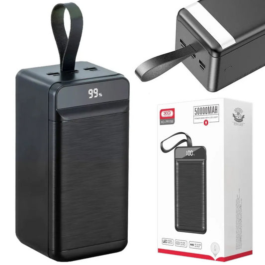 Павербанк на 50000мАч (3хUSB), з ліхтариком, XO PR158 / Портативний акумулятор / PowerBank / Зовнішній акумулятор