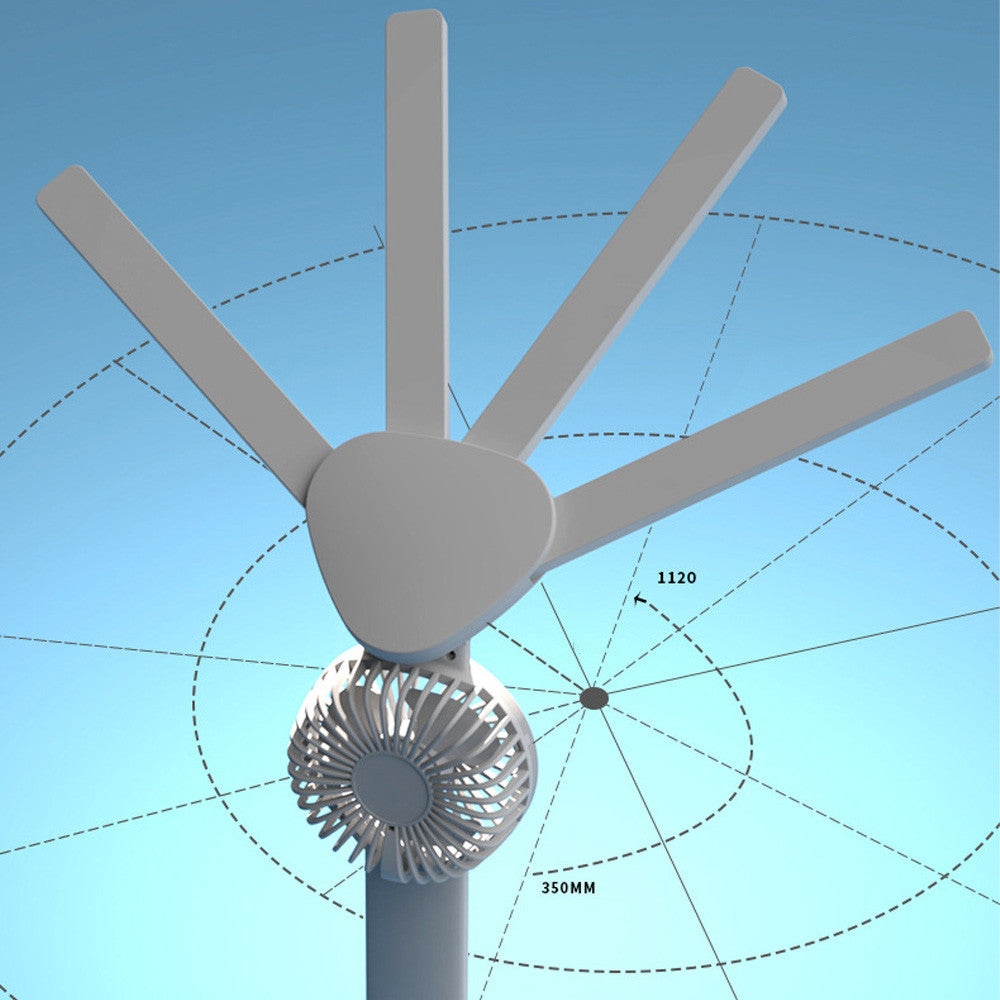 Настільна лампа-вентилятор 3в1 з акумулятором 3200мАч та USB-дисплеєм / Акумуляторна LED лампа-органайзер