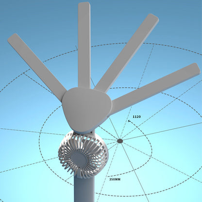 Настільна лампа-вентилятор 3в1 з акумулятором 3200мАч та USB-дисплеєм / Акумуляторна LED лампа-органайзер