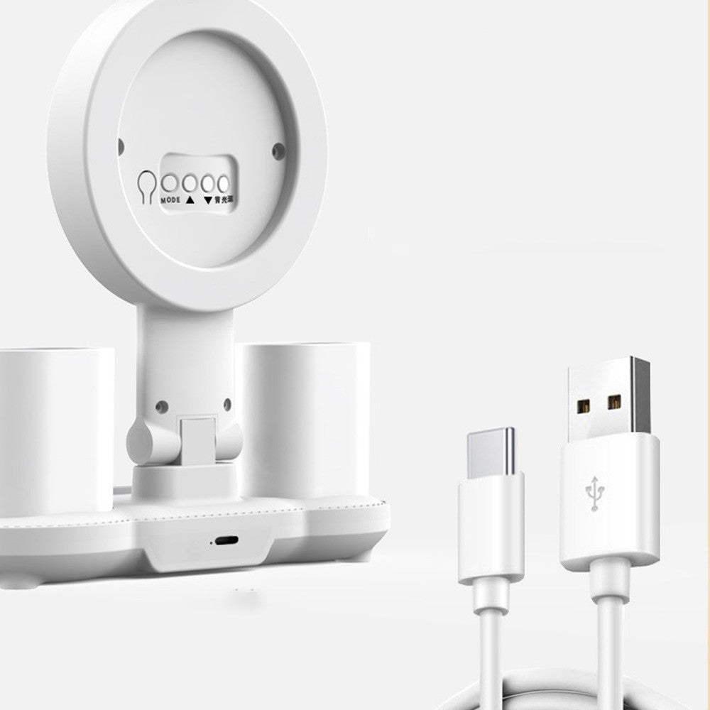 Настільна лампа з вентилятором та RGB підсвічуванням USB / Світлодіодна LED лампа на акумуляторі