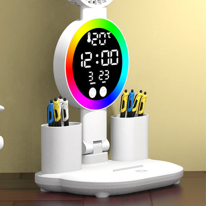 Настільна лампа з вентилятором та RGB підсвічуванням USB / Світлодіодна LED лампа на акумуляторі