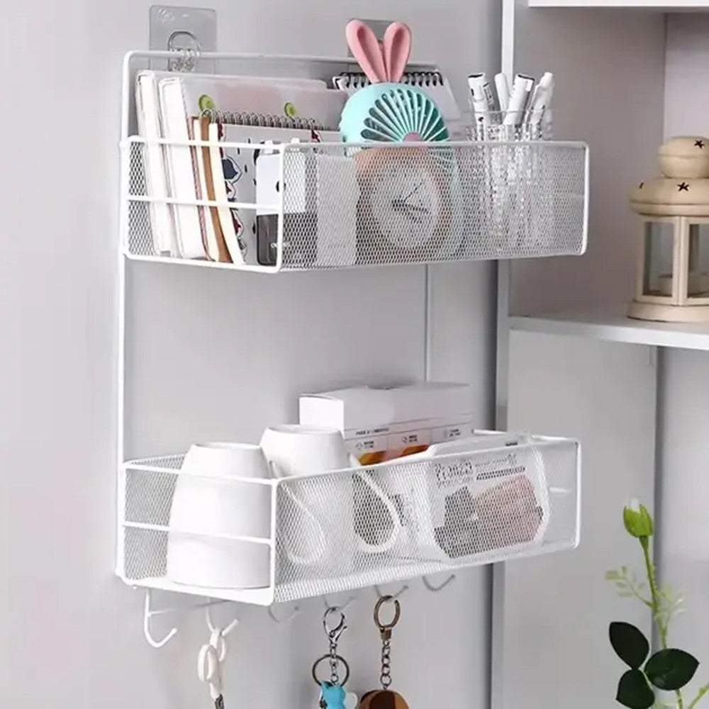 Настінна полиця для ванної 42,5х26x13см, 2 яруси, CY-0172 / Підвісна полиця-органайзер / Полиця на стіну