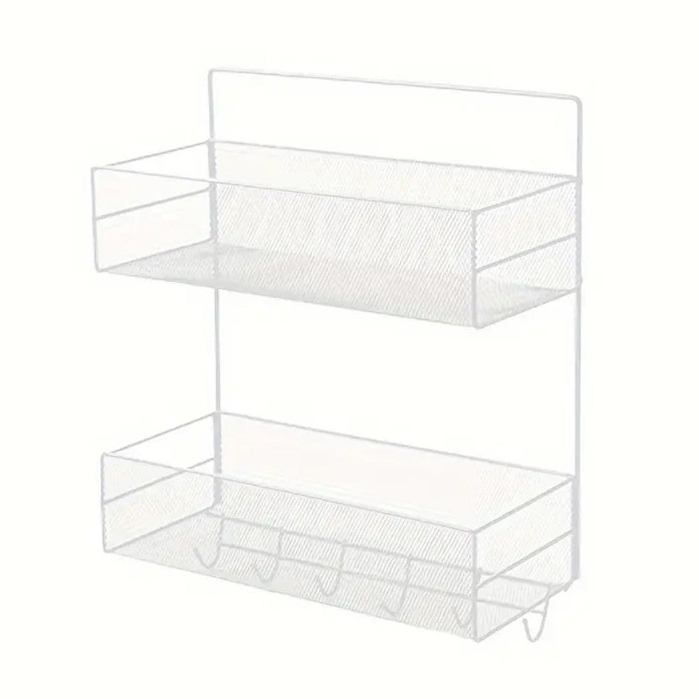 Настінна полиця для ванної 42,5х26x13см, 2 яруси, CY-0172 / Підвісна полиця-органайзер / Полиця на стіну