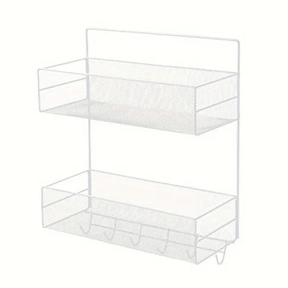 Настінна полиця для ванної 42,5х26x13см, 2 яруси, CY-0172 / Підвісна полиця-органайзер / Полиця на стіну