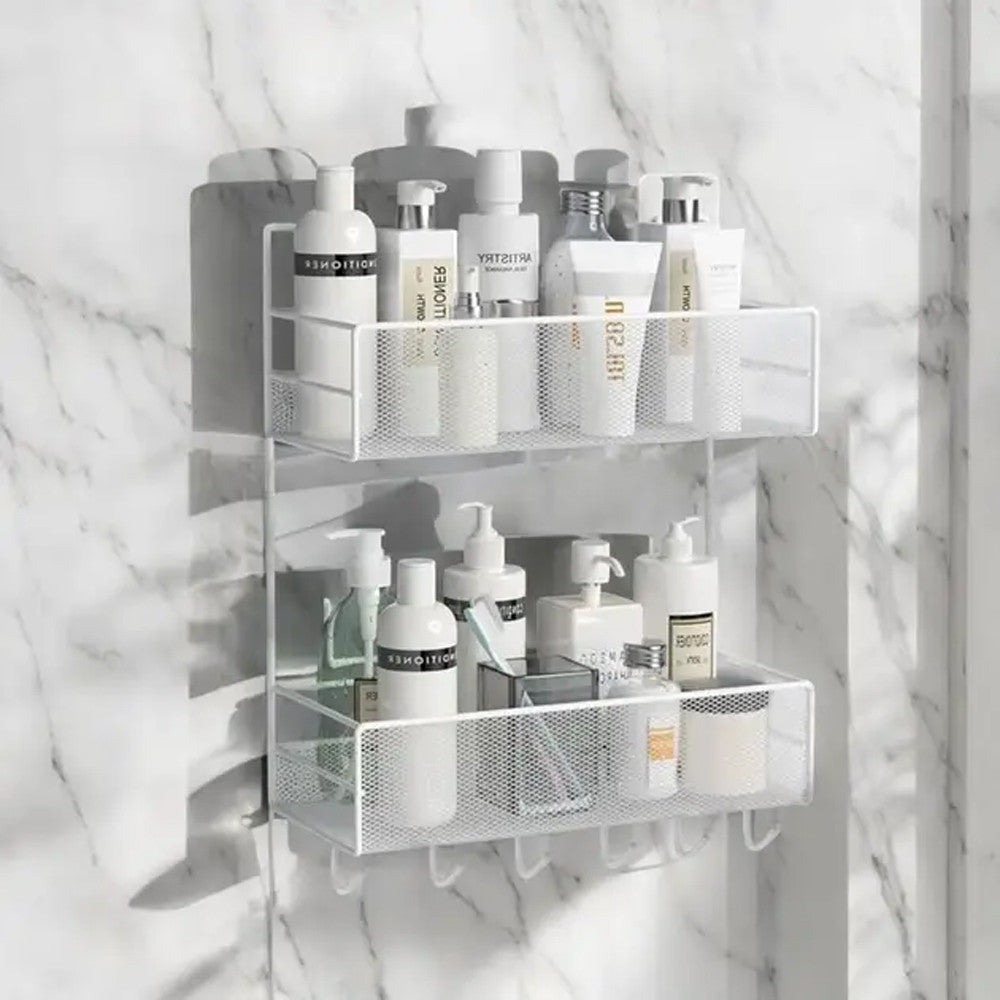 Настінна полиця для ванної 42,5х26x13см, 2 яруси, CY-0172 / Підвісна полиця-органайзер / Полиця на стіну