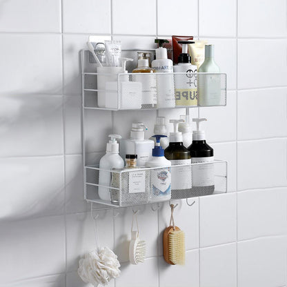 Настінна полиця для ванної 42,5х26x13см, 2 яруси, CY-0172 / Підвісна полиця-органайзер / Полиця на стіну