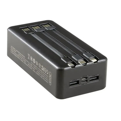 Повербанк на 30000мАг + 3 кабелі, 2xUSB, ZX102 / PowerBank для телефону / Павербанк / Зовнішній акумулятор