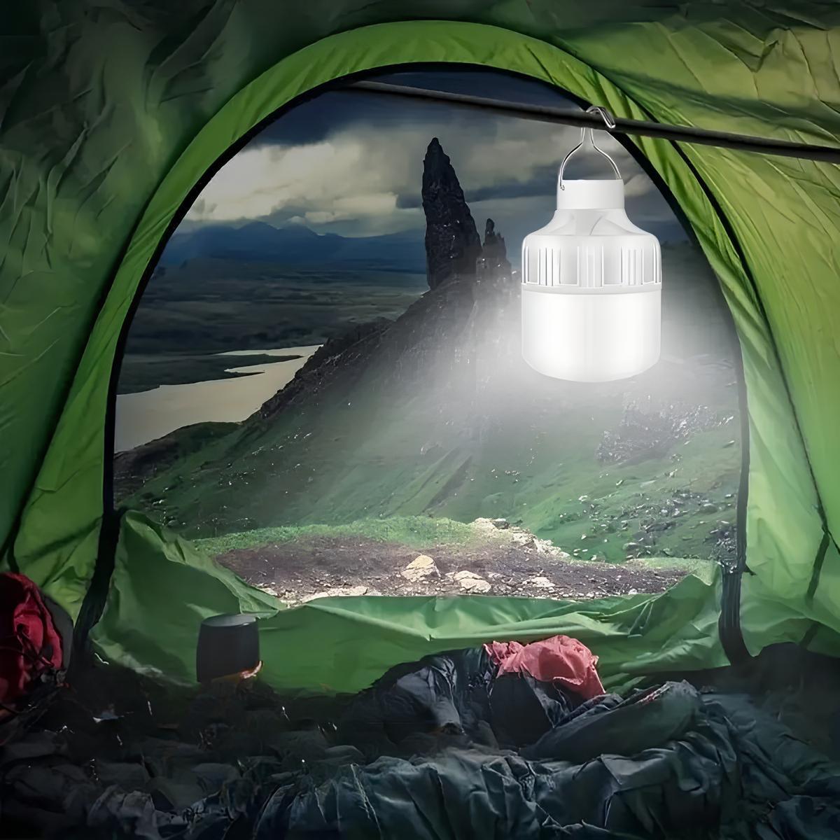 Акумуляторна лампа для кемпінгу з гачком 5Вт, USB, HY-701 / Переносний світильник на акумуляторі