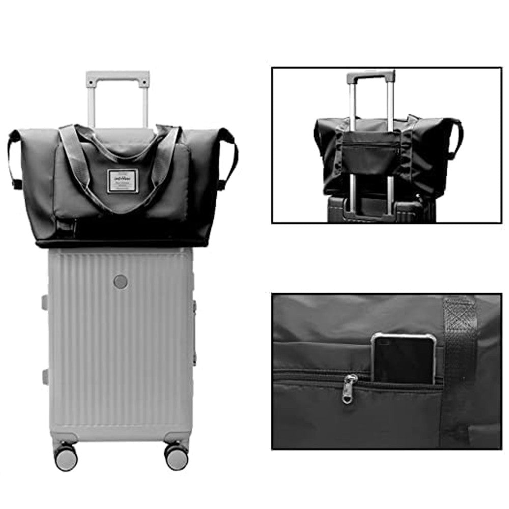 Жіноча дорожня сумка-трансформер 55х42х21см, XL-1029, Чорна / Складна сумка для подорожей